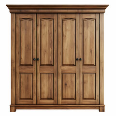 Classic Wooden Wardrobe Isolated Image