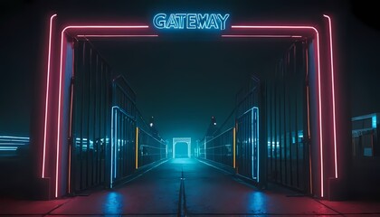 digital tunnel with binary code background