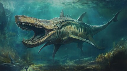 Terrifying Deep Sea Monster Shark - Digital Painting