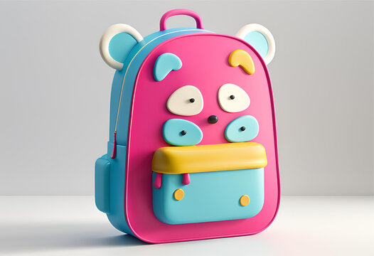 Mochila escolar infantil de bichinho, colorida.