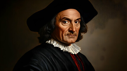 Portrait of a Man with a Black Hat and Ruffled Collar