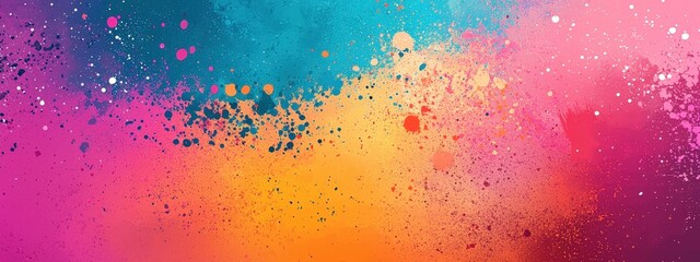 Obraz premium Abstract texture with chaotic paint splatters in bright, contrasting colors