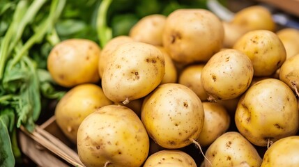 Fresh Yellow Potatoes for Sale at the Market
