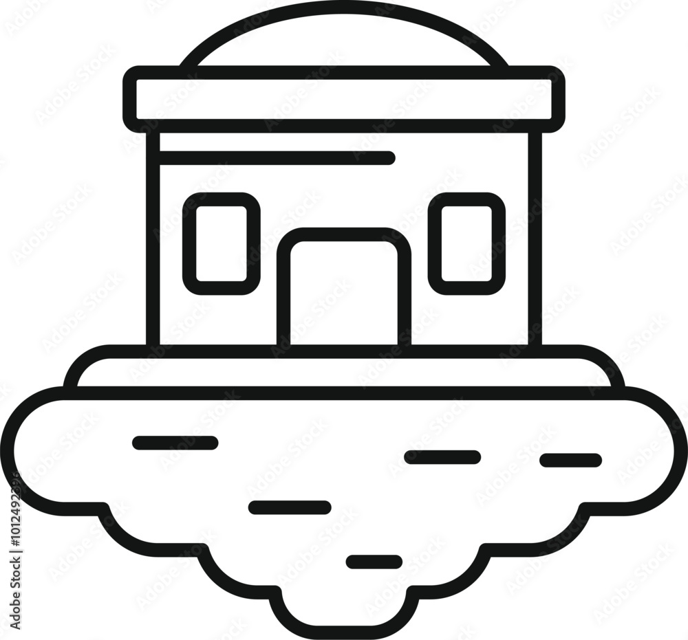 Poster cloud data storage center icon showing server and database for online backup and hosting