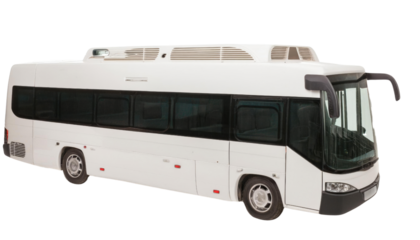 White Shuttle Bus Object - Isolated on PNG Background
