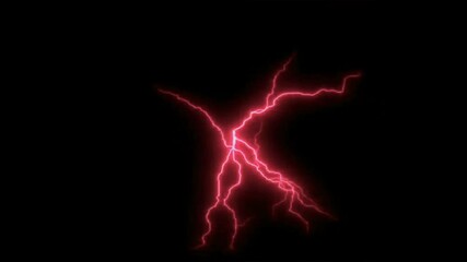 Animation red lighting effect or electrical effect on green screen.