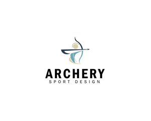 Archery logo creative icon design abstract sport vector