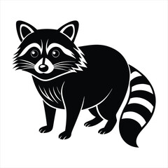 Raccoon silhouette vector
