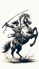 浮世絵（Ukiyoe）／侍（サムライ）　馬　騎馬