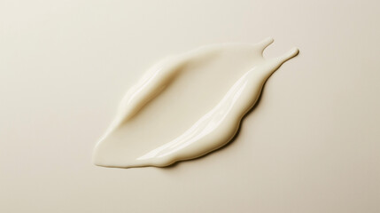 Naklejka premium a single, elegant swatch of almond milk on a white background, with soft color gradients and a subtle sheen to highlight the texture and glossiness of the milk
