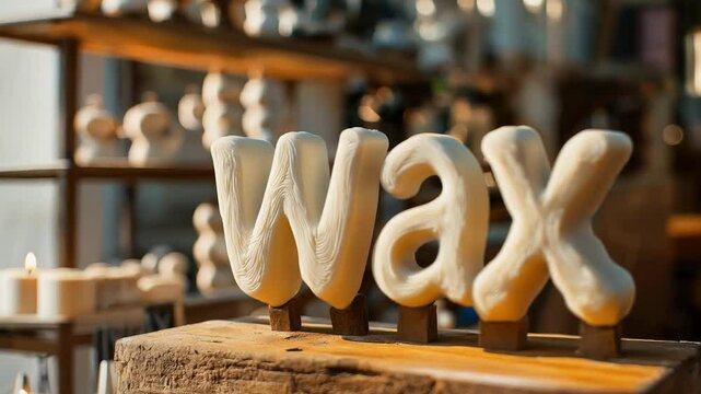 Creative Display of Wax Sculptures on Wooden Stand