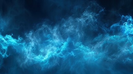 Mysterious Lightning Glow Border: Realistic Thunder Light and Blue Smoke Cloud Element