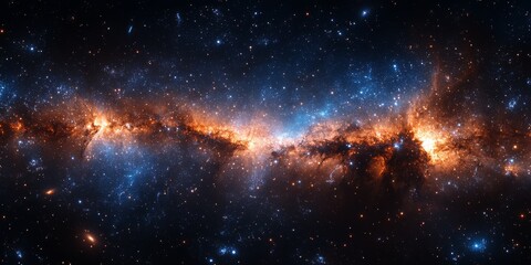 Fototapeta premium Stunning cosmic view showcasing bright stars and swirling galaxies in deep space.