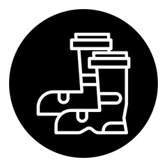 Firefighter Boots Vector Icons