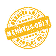 Members only rubber ink stamp vector isolated on a white background