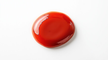 a single, elegant swatch of tomato sauce on a white background, with soft color gradients and a subtle sheen to highlight the texture and glossiness of the sauce