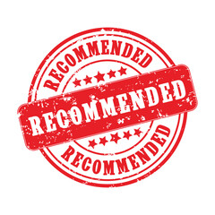 Recommended rubber ink stamp vector isolated on a white background