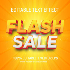 editable flash sale vector 3d text effect with modern style design