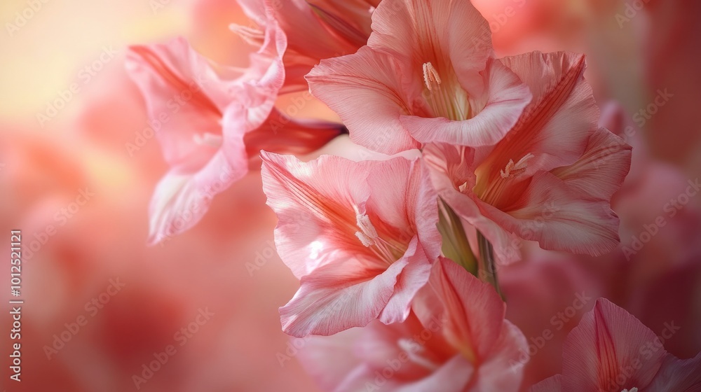 Wall mural Pink Gladiolus Flowers