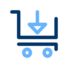 Add to cart icon symbol for business in pictogram color outline editable stroke illustration