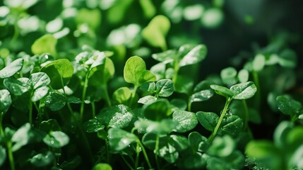 Obraz premium Close-Up of Lush Green Leaves: Nature's Vibrant Texture