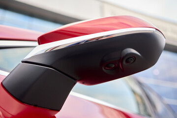 Introducing the modern car side mirror with integrated tech for improved functionality and style