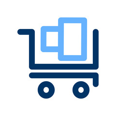Full cart icon symbol for business in pictogram color outline editable stroke illustration