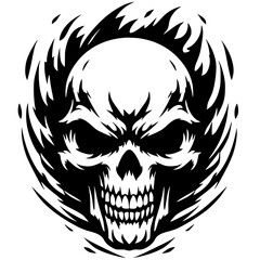 Silhouette of a skull t-shirt design