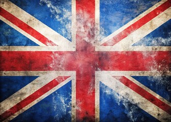 Fototapeta premium Aerial View of United Kingdom Grunge Flag in Artistic Brush Stroke Style
