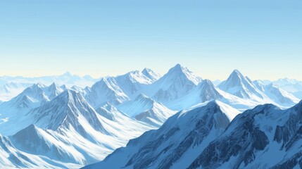 Obraz premium Snow-capped mountains under a clear blue sky