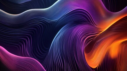 Abstract Wavy Lines in Vivid Colors