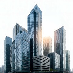 Modern skyscrapers by the waterfront