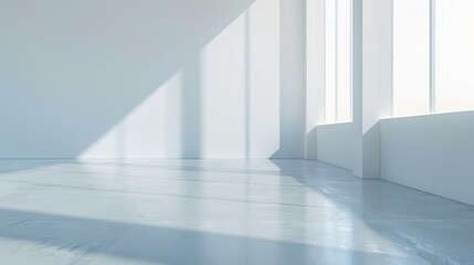 Fototapeta premium Bright Minimalist Interior with Soft Shadows and Light