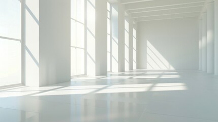 Obraz premium Bright and Airy Modern Interior Space with Windows