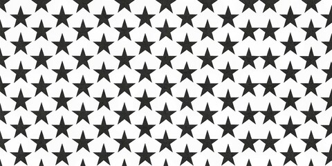 Fototapeta premium Seamless Pattern of Black Stars on White Background - Vector Design for Creative Projects