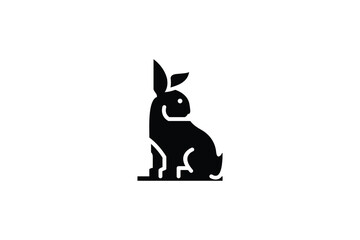 Rabbit Logo template vector icon design, rabbit silhouette