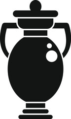 Simple vector icon of a chemical flask with bubbles, isolated on a white background