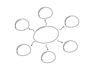 Graphic diagram, doodle infographic template