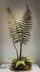 Green Fern Plant in Minimalist Setting