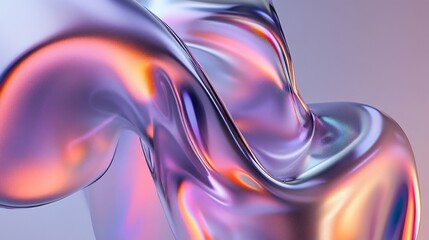 Obraz premium Abstract Liquid Form with Iridescent Colors