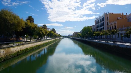 Fototapeta premium Serene Canal View in a Picturesque European City