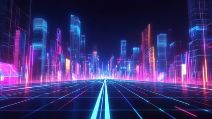 Fototapeta premium Cyberpunk Cityscape