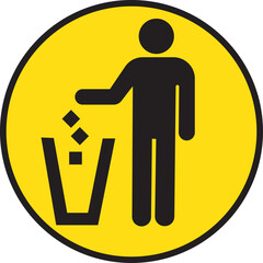 throw trash in bin icon