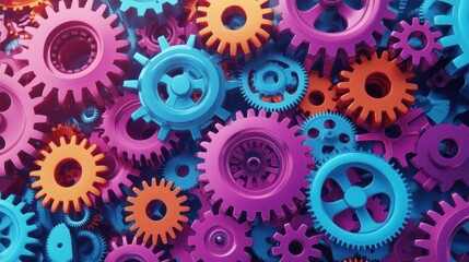Abstract Colorful Gears