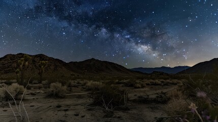 Milky Way over Desert Landscape