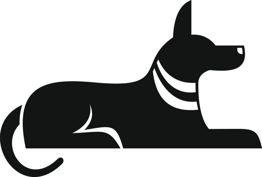 recommend clip art: Black silhouette of anubis god from ancient egypt mythology lying down