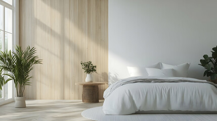 Minimalist Bedroom Interior Design - 3D Illustration