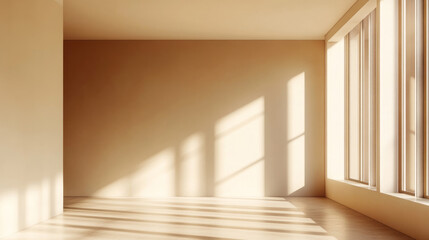 Obraz premium Sophisticated Beige Room Mockup: Elevate Your Interior Design Projects with Stylish Wall Designs
