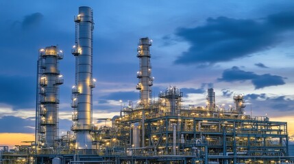 Fototapeta premium Industrial Complex at Dusk