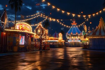 Obraz premium Carnival Night with Twinkling Lights